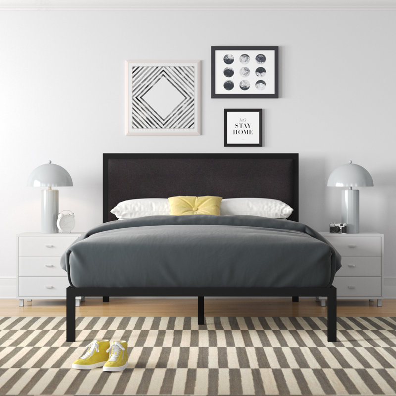 Zipcode Design™ Aquavia Metal Platform Bed Frame with Upholstered